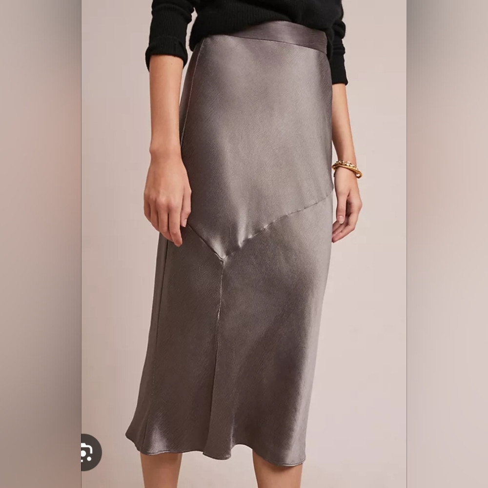 Anthropologie (Hutch) Shimmery Silver Skirt